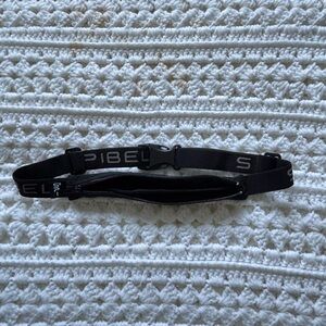 Slim Black Running Waist Pack with Branded Elastic Strap